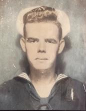 James Shaffer is shown at age 18 during his service time in the Navy during World War II.