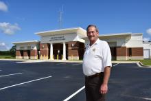 There’s a new jail in town! Marion County Sheriff Kevin Williams stands in front of the new Marion County Detention Center, which also houses the Marion County Sheriff’s Department and the Emergency Management Agency.