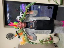 Ginger is shown with her “Lana the Iguana” puppets, which she noted are used for a nutrition education curriculum for preschool and elementary school students.