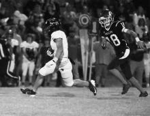 Panther Edge Weeks runs toward the end zone just ahead of Phillips Hayden Jordan.